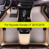 Leather Car Floor mats for Hyundai Sonata LF 2015 2016 2017 2018 Carpets Rugs Foot Pads Automobile Interior Parts Accessories