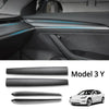 Dashboard Trim Strip for Tesla Model 3 Y Center Console Panel Sticker Cover Carbon Fiber ABS Modely Car Accessories 2017-2023