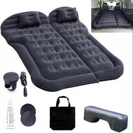 Portable Inflatable Car Air Mattress with Pillows Air Pump  Black-0