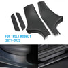 For Tesla Model Y 2021 2022 ABS Rear Door Sill Protector Scuff Plate Cover Door Inner Sill Cover & Outer Door Sill Decal Sticker