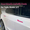 4Pcs For Tesla Model 3/Y 2023 Door Handle Cover Wrap Kit Pink Carbon Fiber Protector Sticker Decor ABS Exterior Accessories