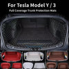 Para Tesla Model 3 / Y 2017-2023 Trunk trasero de la parte trasera Cobertura completa Mat de cobertura Asiento de protección de la almohadilla de protección del respaldo de la almo