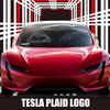 Aluminum Car PLAID Emblem Tailgate Sticker Grid Decals Badge Auto Internal Decoration for Tesla Model 3 Highland Model S Model X Model Y 2024 Accessories