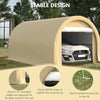 Heavy Duty 10' x 16' Portable Garage Storage Tent with Large Zippered Door Carport, Anti-UV PE Canopy Cover for Car, Truck & Boat