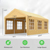 Carport Garage 10x20 ft with Sidewalls and Roll-up Windows