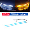 2pcs LED DRL Car Daytime Running Light Flexible Waterproof Strip Auto Headlights White Turn Signal Yellow Brake Flow Lights 12V