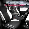 Full Coverage PU Leather Seat Covers For Tesla Cybertruck 2024 Black & White Seat Protector with Armrest Cover fit Cybertruck