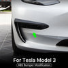 Tobado de la cuchilla delantera para Tesla Model 3 ABS Fibra de carbono de fibra de carbono Modificación de la decoración de la decoración del alerta delantera Luz de la luz Blade 2017-2023