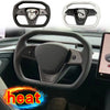 For Tesla Model 3/Y Heated Steering Wheel Cybertruck Black Nappa Leather Car Tuning Accessories