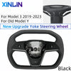 New Cybertruck Yoke Steering wheel Nappa leather heated hexagon yoke handle For Tesla Model Y Model 3 2019-2023