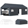 Carport Garage 13'x24' with Roll-up Windows, Removable Sidewalls & Doors, Waterproof & 12 Legs, Large Heavy Duty Carport Garage