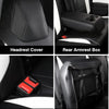 Full Coverage PU Leather Seat Covers For Tesla Cybertruck 2024 Black & White Seat Protector with Armrest Cover fit Cybertruck