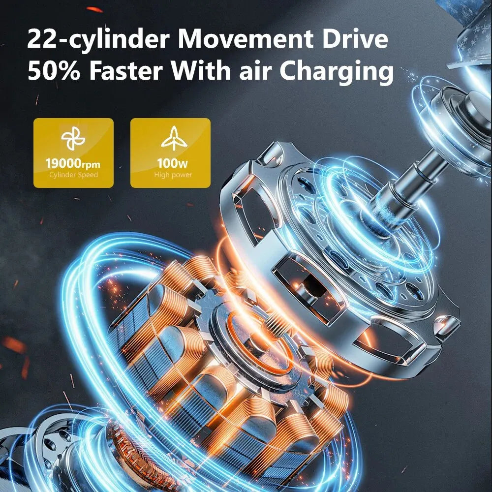 Corded Portable Car Air Pump 12V 150PSI Electric Tire Inflator with LED Yellow-2