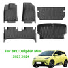 Esteras de piso de automóvil para Byd Dolphin Mini Gaviotas EV 2024 Mats de maletero Impermeable Alfombra sin desliz