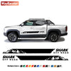 2 Pcs Door Side Stripes Skirt Sticker Mountain Off Road Carbon Fiber Vinyl Decal For BYD Shark Pick Up 2024 2025 Accessories