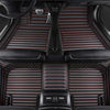 Custom Stripe Nappa Leather 5D Car Floor Mats for Peugeot 5008 2017-2023 Hyundai Kona ENCINO I30 Interior Accessories Carpet