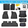 2024 New For Tesla Model 3 Highland Floor Mats XPE All Weather Front Rear Cargo Liner Mat Waterproof Anti-Slip 3D Trunk Mats