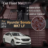 LHD Car Mat Leather For Hyundai Sonata MK7 LF 2015-2019 2017 2018 Leather Foot Inner Liner Waterproof Carpets Custom Accessories