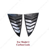 2pcs Car Rear Window Shutter Cover Trim Window Louver Side Vent Trim For Tesla Model 3 Model Y 2017-2022 2023 Accessories