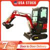 USA Stock 15HP Mini Excavator 1 Ton Crawler Excavator with Enclosed Cab Samll Digger Door to Door Delivery