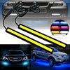 2 PCS Super Bright 17 cm LED COB BOMB BOMB CAR DRL LED TIEMPO Running Light Bar 12V 6500K Lámpara de estilo interior automático