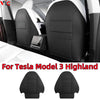 Para Tesla Model 3 Highland 2024 PU Seat Protectores de patada trasera Mats de asiento trasero Organizador de bolsillo impermeable a prueba de rasguño