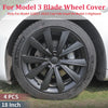 4PCS Design For TESLA Model 3 2017-2023 18 Inch Blade Wheel Cover Hubcaps Only For Model 3 Can't Be Used On Model 3 Highland