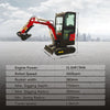 USA Stock 15HP Mini Excavator 1 Ton Crawler Excavator with Enclosed Cab Samll Digger Door to Door Delivery