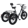 20 Inch Foot Assisted Electric Tricycle 48V 500W Snow Snow Fat Tires 3 Wheel Electric Cargo Bike for Elderly Removable Battery