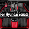 Car Floor Mats For Hyundai Sonata DN8 MK8 2020 2021 2022 Auto Interior Parts Luxury Mat Leather Rug Set Carpet Car Accessories