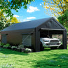 Heavy Duty 12' x 20' Portable Garage Carport, Canopy with Side-Opening Door & Roll-Up Windows