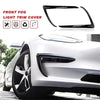 1Pair Car Fog Lamp Trim Cover For Tesla Model 3 Model Y 2017-2023 Front Bumper Fog Lamp Wind Knife Spoiler Fog Light Eyebrow