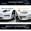 2022 New Car Front Blade Trim For Tesla Model 3 / Y Accessories Carbon Fiber ABS Black Matte White Model3 Tesla Three