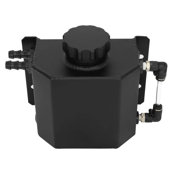 [APS-KYS-1600982413159] KYOSTAR Universal Silver/Black 1L Aluminum Radiator Coolant Overflow Expansion Water Tank Universal for Car Engine