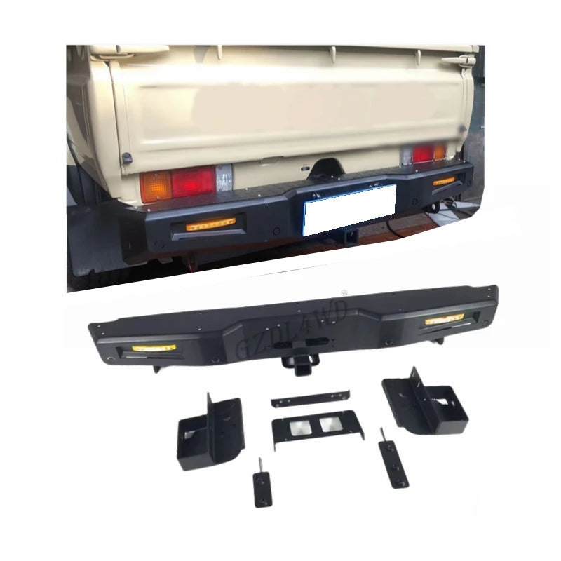Used 4x4 Bullbar Rear Bumper for 2007-2025 for 79 Series LC79 Pickup Offroad Accessories with LED Lights Black