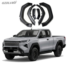 Wide Extended ABS Fender Flares for 2026 Hilux Travo Overland 4x4 Pickup Truck Smooth Black No-Drill