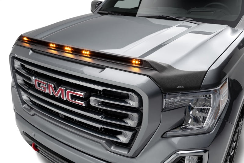 AVS Aeroskin Hood Shield - Black Low Profile with LED Lights for 2019-2022 GMC Sierra 1500