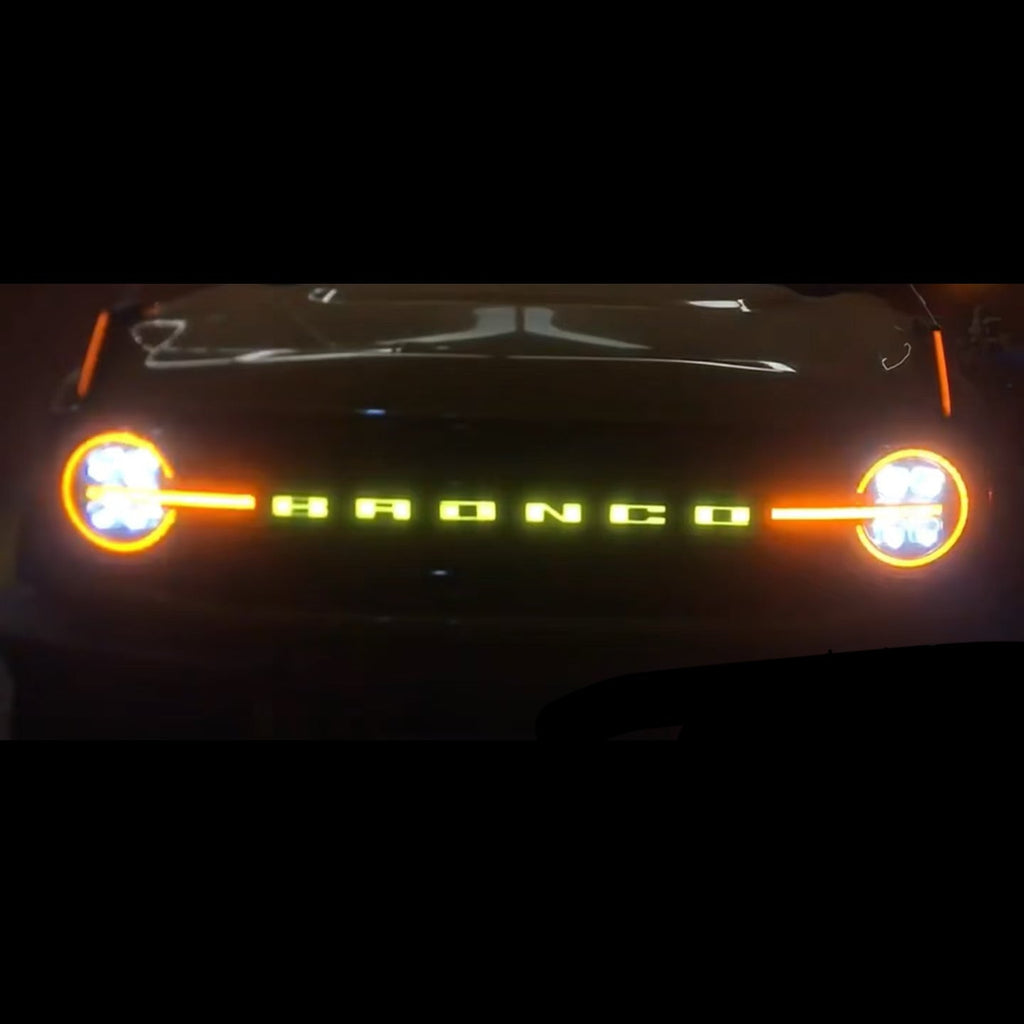 Ford bronco logo light 2020+ front led ford bronco emblem light-3
