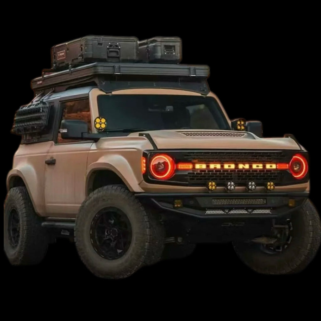 Ford bronco logo light 2020+ front led ford bronco emblem light-0