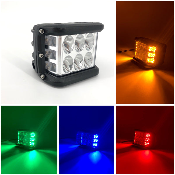 3.75'' side shooter led pod lights ditch light for trucks, trailers, jeep, atv, utv, 4x4, emergency vehicles (2 pack)