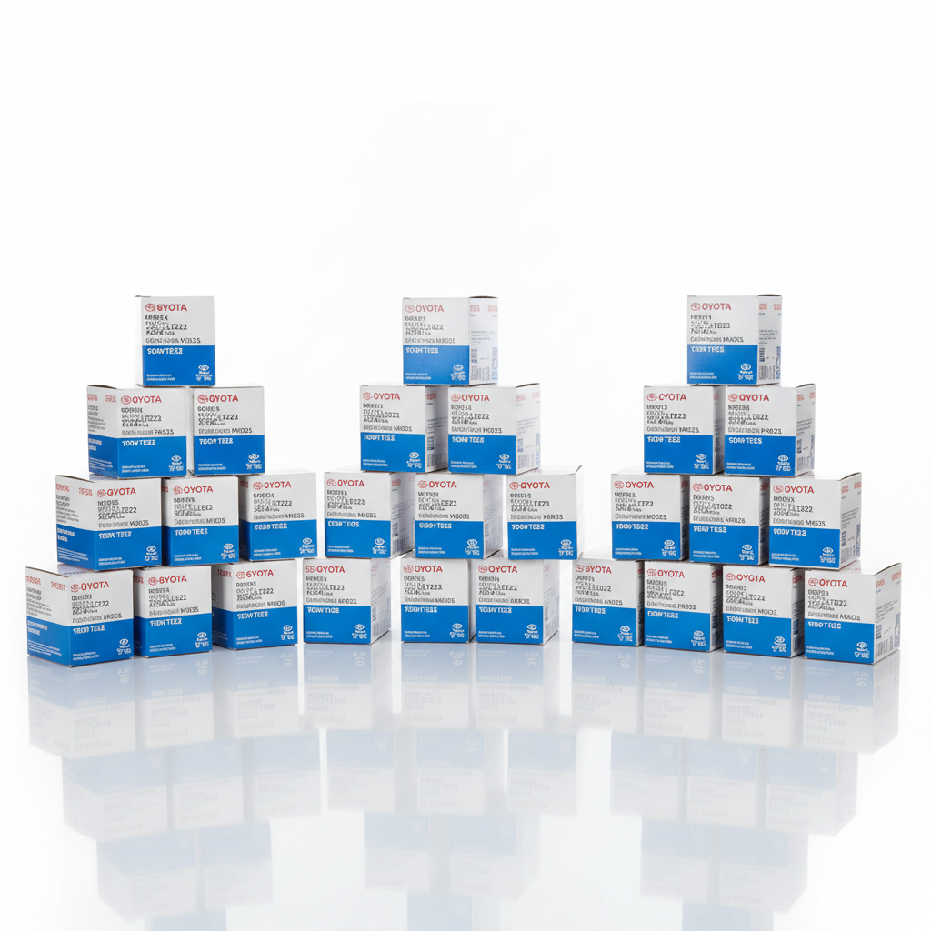 Toyota oil filters stacked in groups