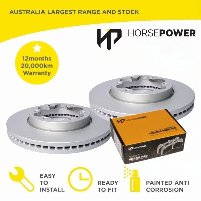 Front Ceramic Brake Pads and Rotors Set for Toyota HIACE KDH TRH 2005-18