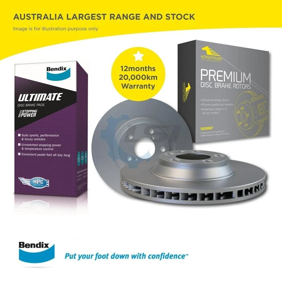 Front Bendix ULT Brake Pad and 355mm Disc Rotor for Commodore VE VF SS Redline