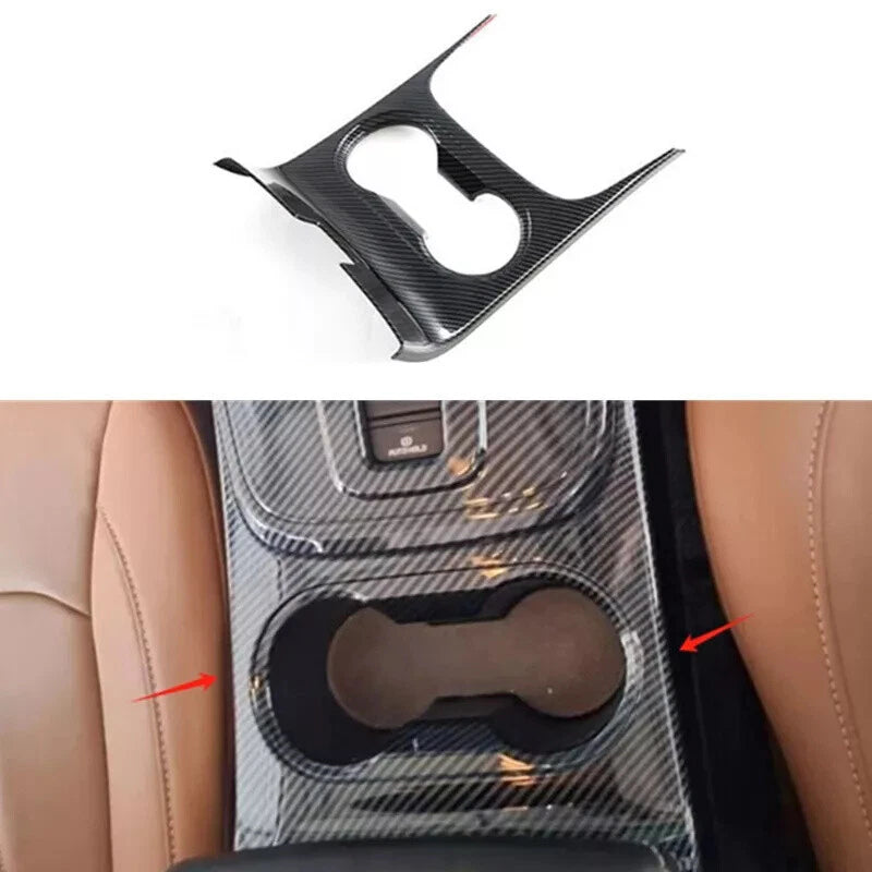For Isuzu MU-X MUX 2023 2024 2025 Carbon Fiber Front Water Cup Holder Cover Trim