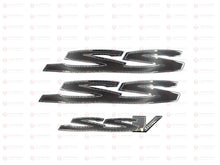 Load image into Gallery viewer, Grey Chrome Side Rear SS SSV Set Badge Emblem Holden Commodore VE VF SS 3PCS