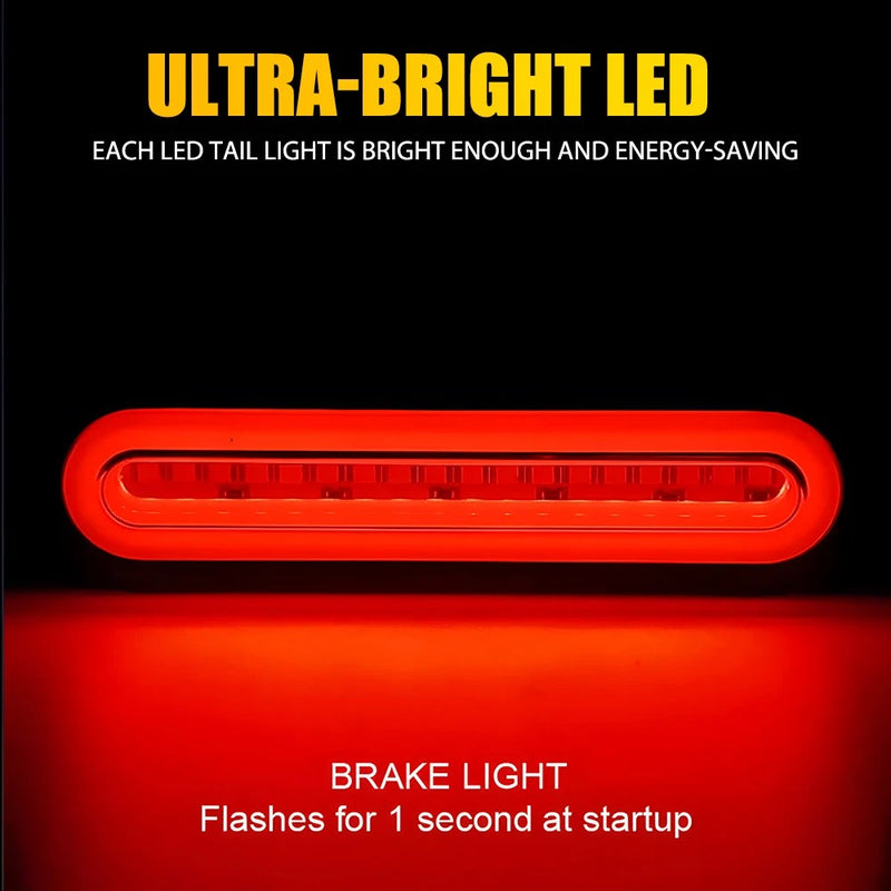 8x 58 LED Sequential Tail Lights 12-24V Trailer Truck Ute Rear Lamps