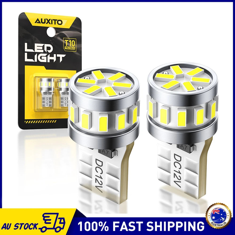 Pair of T10 18-SMD 3014 LED wedge bulbs for 194 168 interior dash and tail lights