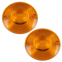 Load image into Gallery viewer, 2 Flat Turn Signal Light Indicator Amber Lens Cover For Harley Touring 1986-2018