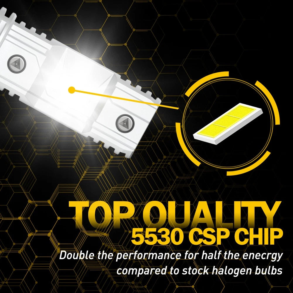 2x H7 LED Car Light Lamp Bulbs Headlight Low Beam High 100W CANBUS Kit Universal