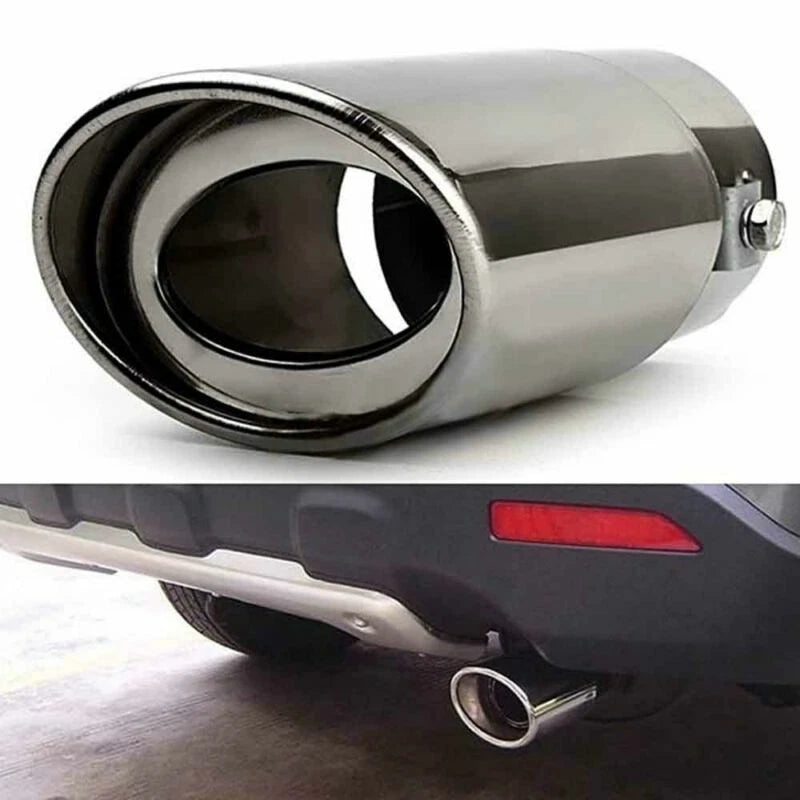 Universal Exhaust Tip Ends Chrome Straight Tail Pipe Cover 62mm Sport Trim ST